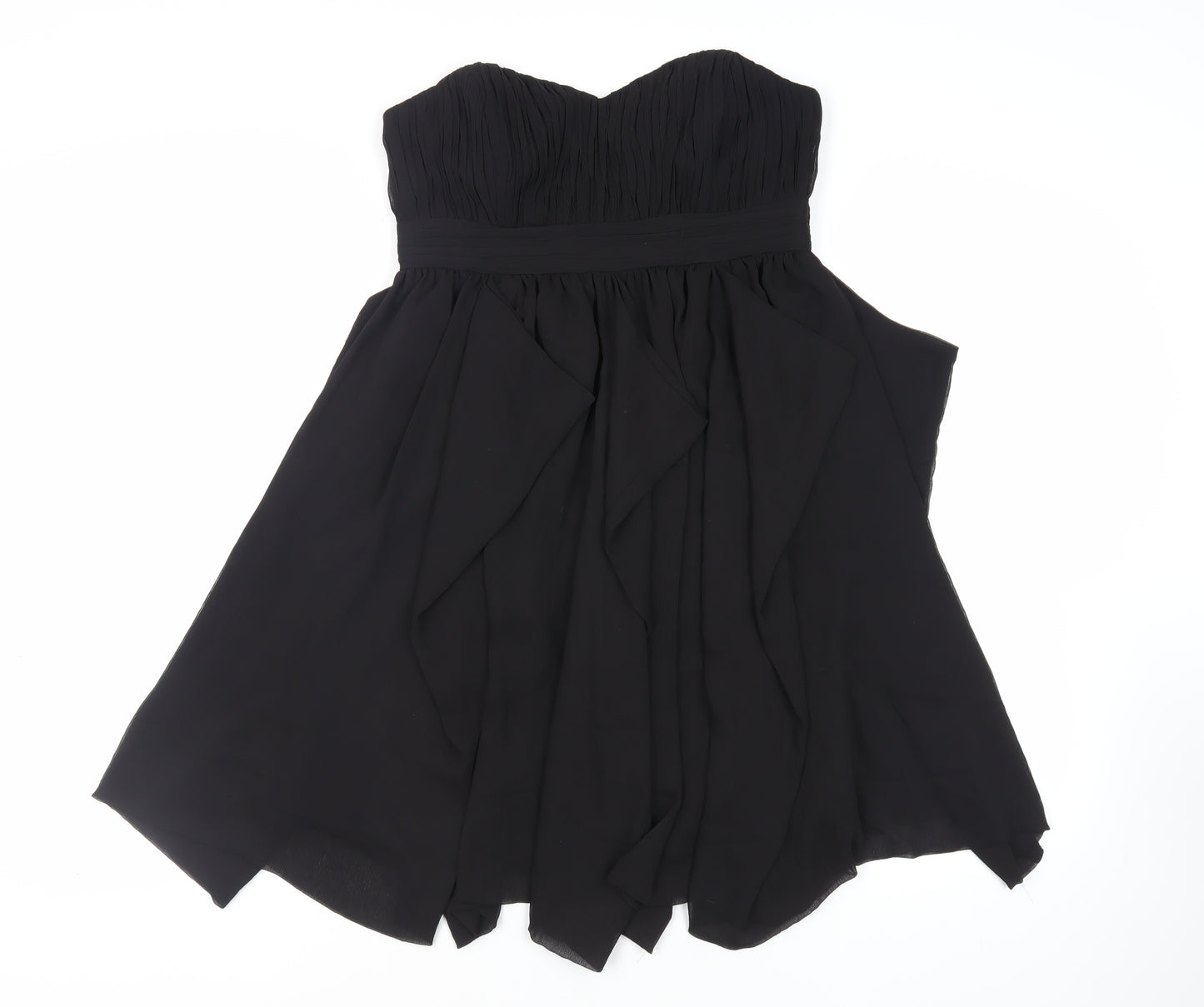 ASOS Womens Black Polyester A-Line Size 12 Sweetheart Zip - Strapless