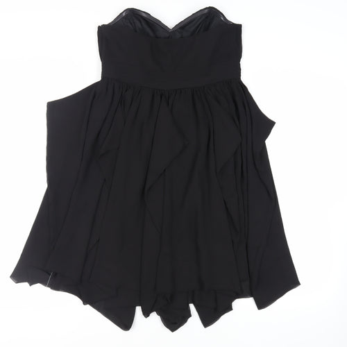 ASOS Womens Black Polyester A-Line Size 12 Sweetheart Zip - Strapless