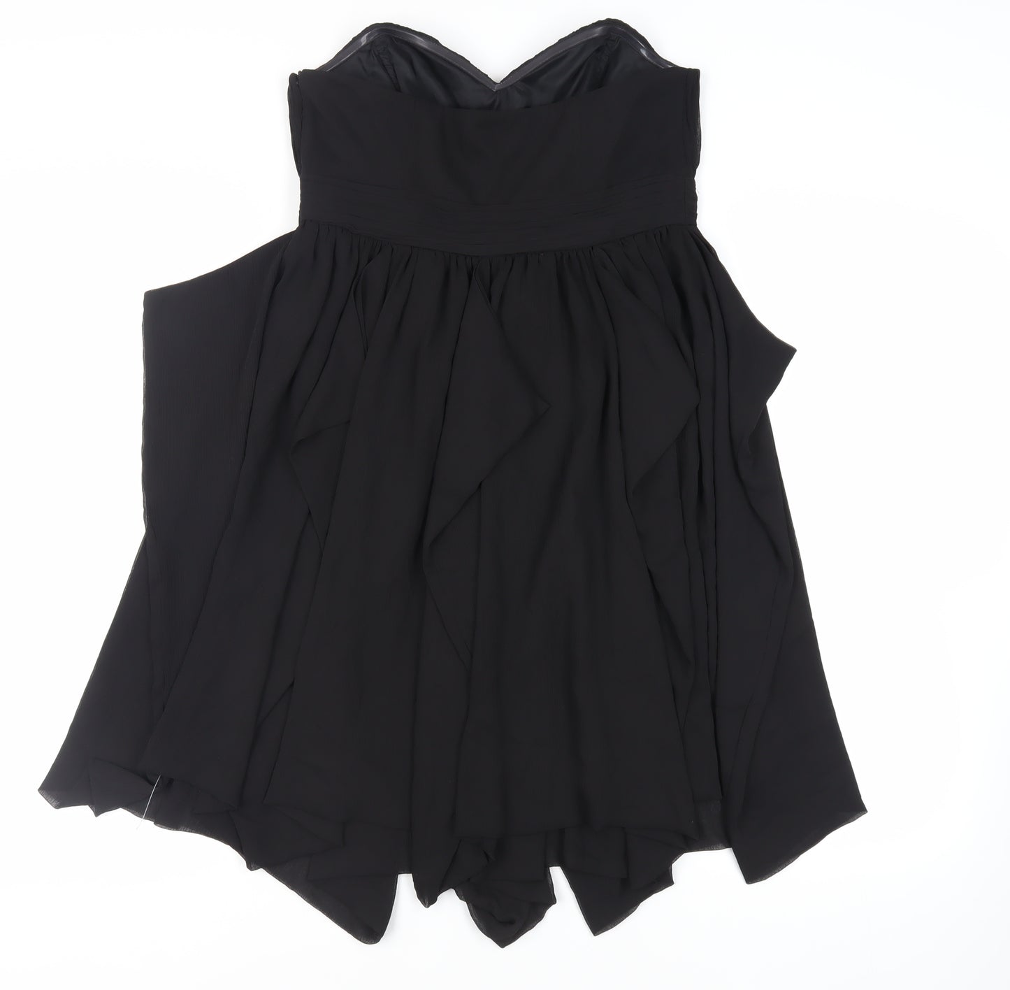 ASOS Womens Black Polyester A-Line Size 12 Sweetheart Zip - Strapless