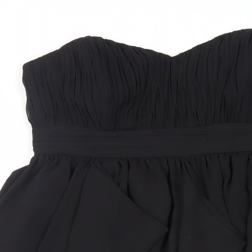 ASOS Womens Black Polyester A-Line Size 12 Sweetheart Zip - Strapless