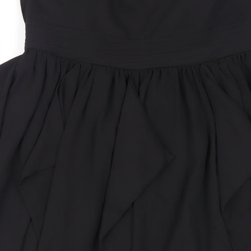 ASOS Womens Black Polyester A-Line Size 12 Sweetheart Zip - Strapless
