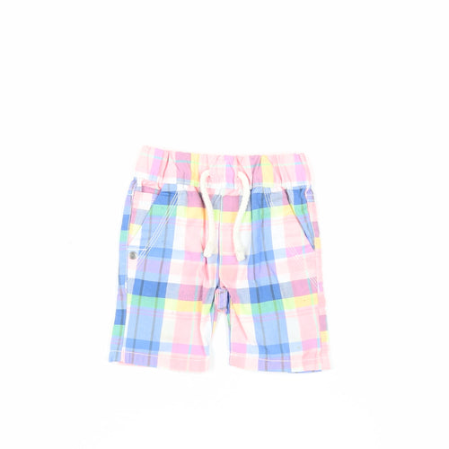 NEXT Baby Multicoloured Plaid Polyester Cropped Trousers Size 6-9 Months Drawstring