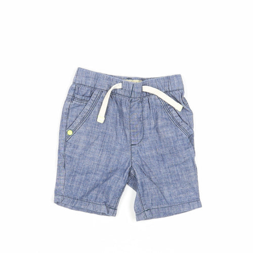 NEXT Baby Blue Cotton Cropped Jeans Size 9-12 Months Drawstring