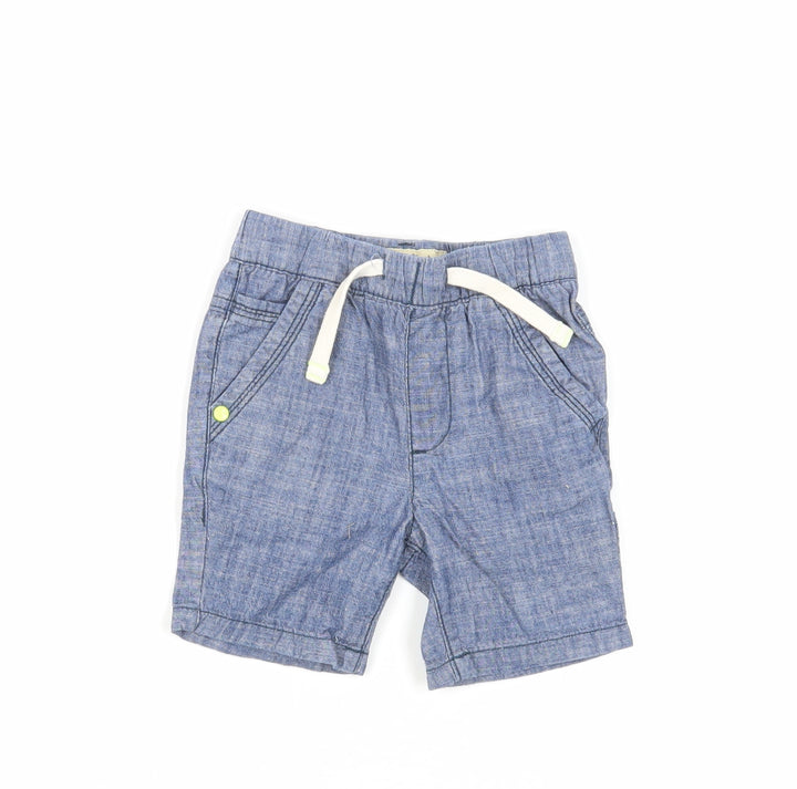 NEXT Baby Blue Cotton Cropped Jeans Size 9-12 Months Drawstring