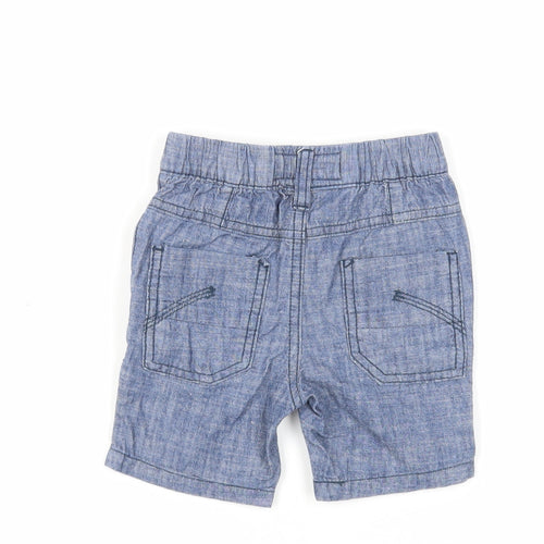 NEXT Baby Blue Cotton Cropped Jeans Size 9-12 Months Drawstring