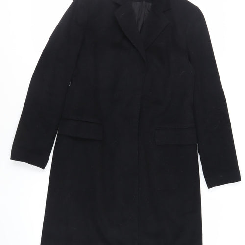 French Connection Womens Black Overcoat Coat Size 12 Button