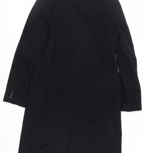 French Connection Womens Black Overcoat Coat Size 12 Button