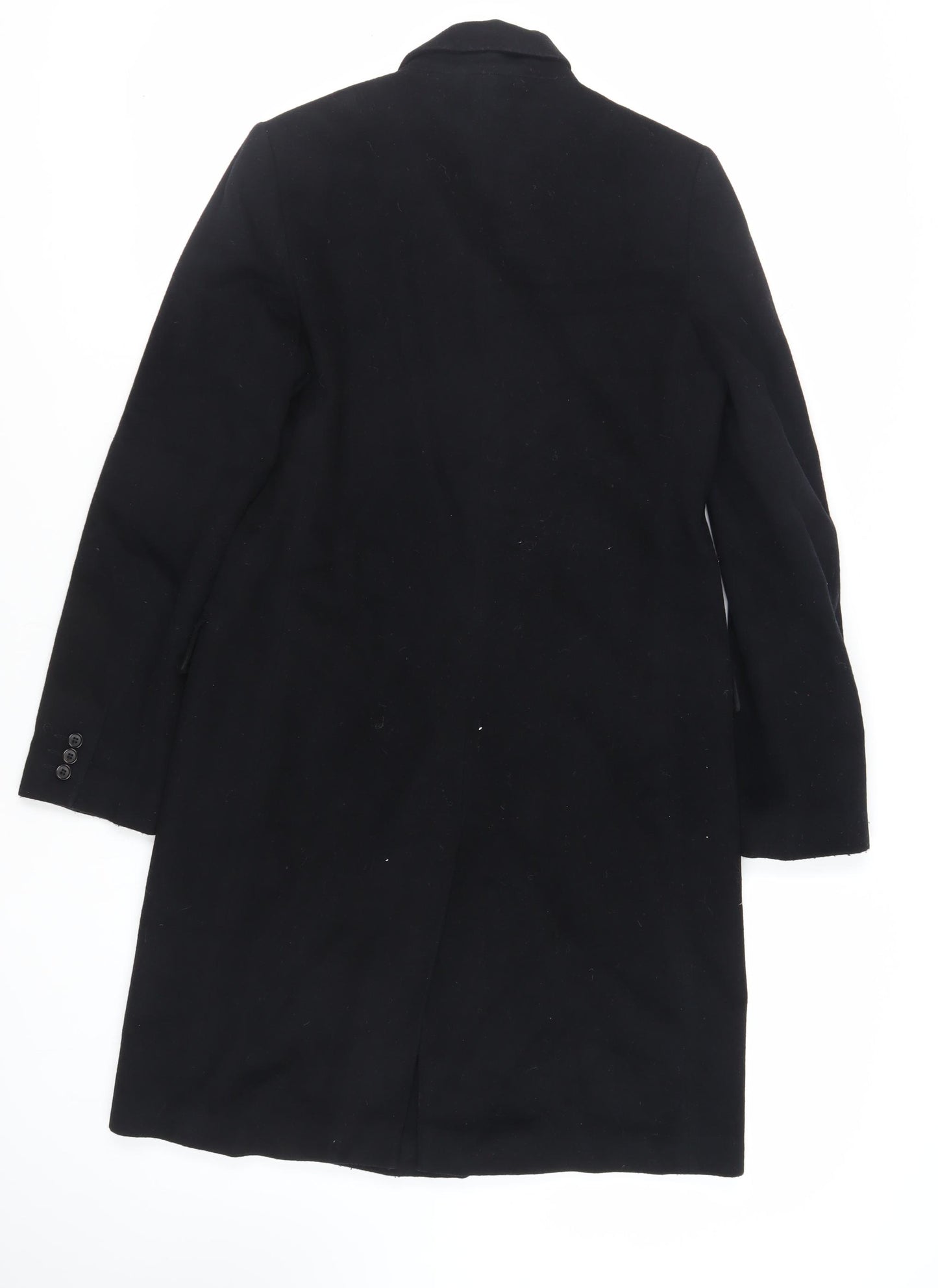 French Connection Womens Black Overcoat Coat Size 12 Button