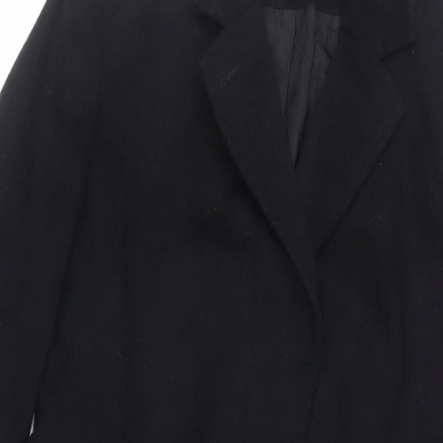 French Connection Womens Black Overcoat Coat Size 12 Button