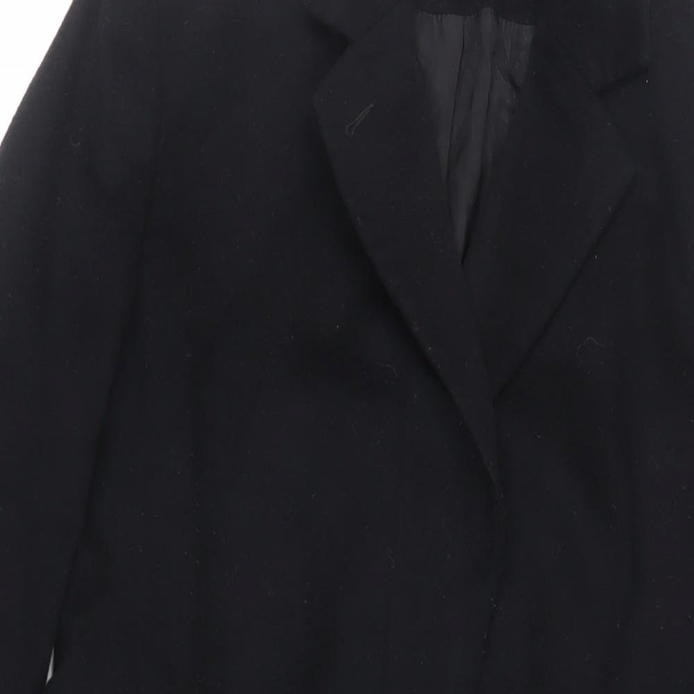 French Connection Womens Black Overcoat Coat Size 12 Button