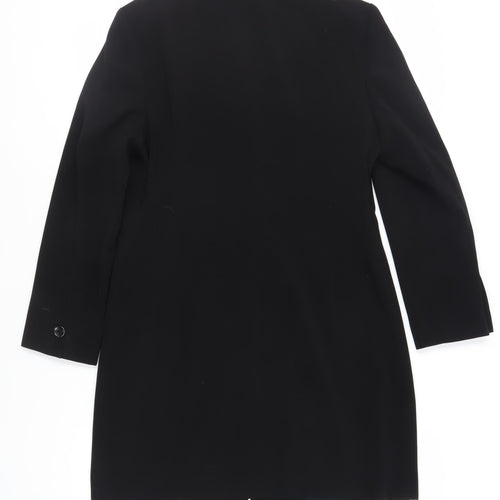 Barisal Womens Black Overcoat Coat Size 12 Button - Lightweight