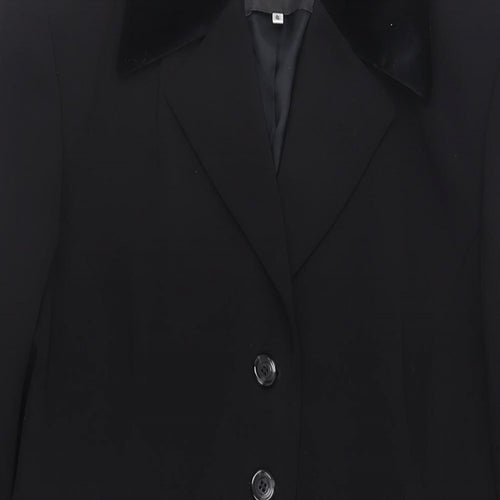 Barisal Womens Black Overcoat Coat Size 12 Button - Lightweight