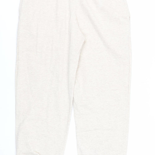 Jetty Womens Beige Cotton Jogger Trousers Size M L27 in Regular - Elasticated Waist