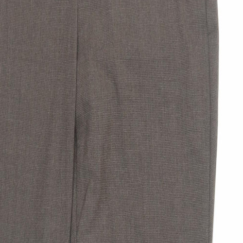 Marks and Spencer Womens Brown Polyester Trousers Size 8 L30 in Regular Zip