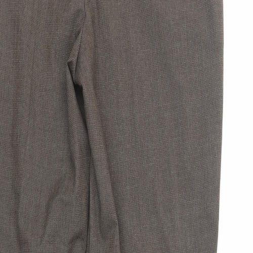 Marks and Spencer Womens Brown Polyester Trousers Size 8 L30 in Regular Zip