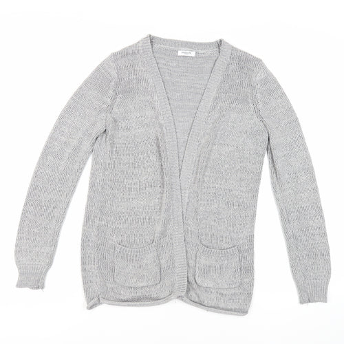 La Redoute Womens Grey V-Neck Acrylic Cardigan Jumper Size M - Open