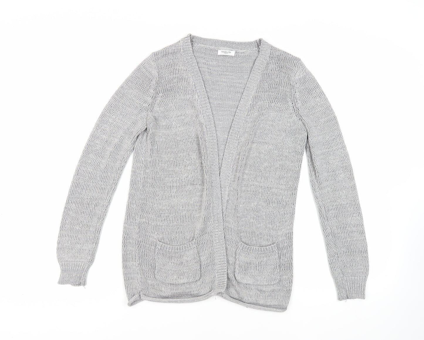 La Redoute Womens Grey V-Neck Acrylic Cardigan Jumper Size M - Open