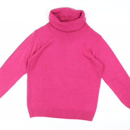 Damart Womens Pink Roll Neck Acrylic Pullover Jumper Size 14