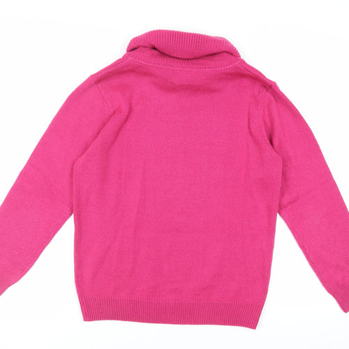 Damart Womens Pink Roll Neck Acrylic Pullover Jumper Size 14