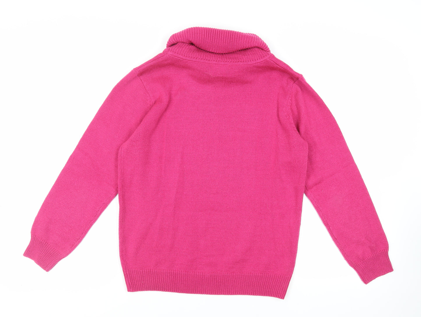 Damart Womens Pink Roll Neck Acrylic Pullover Jumper Size 14