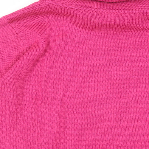 Damart Womens Pink Roll Neck Acrylic Pullover Jumper Size 14