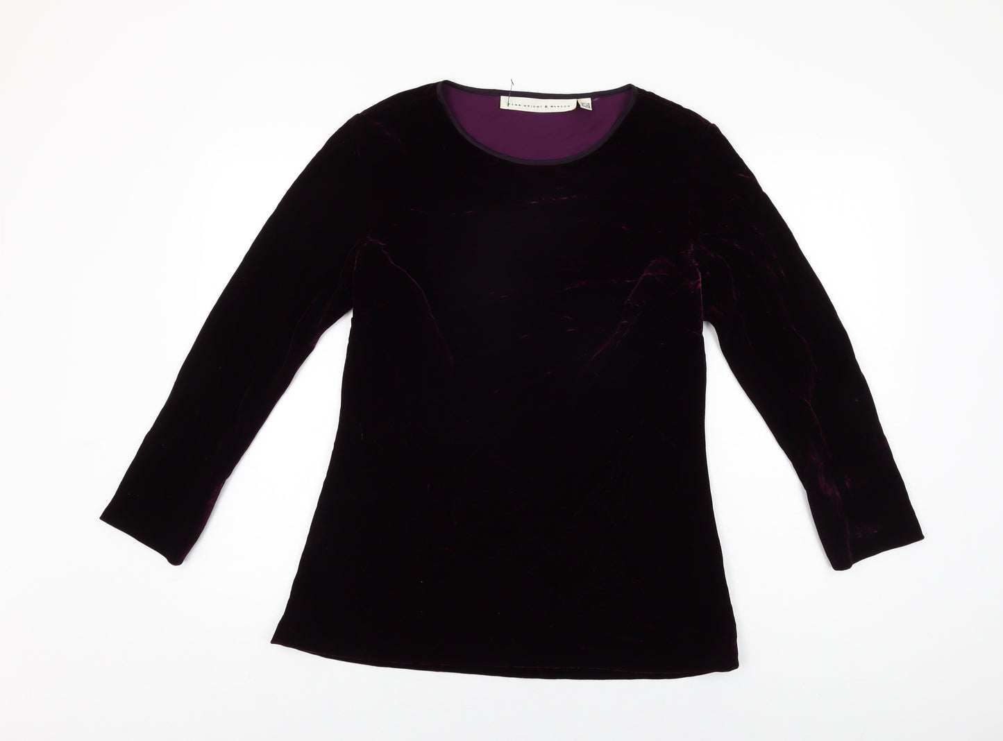 Fenn Wright Manson Womens Purple Viscose Basic T-Shirt Size 14 Round Neck