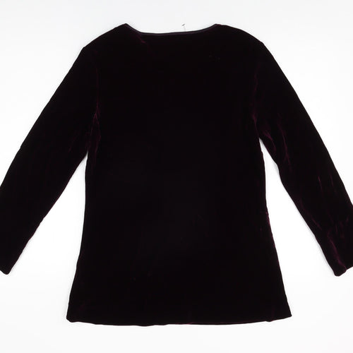 Fenn Wright Manson Womens Purple Viscose Basic T-Shirt Size 14 Round Neck