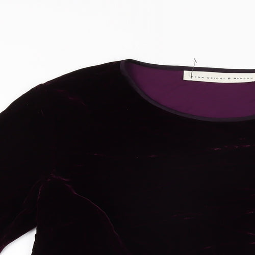 Fenn Wright Manson Womens Purple Viscose Basic T-Shirt Size 14 Round Neck