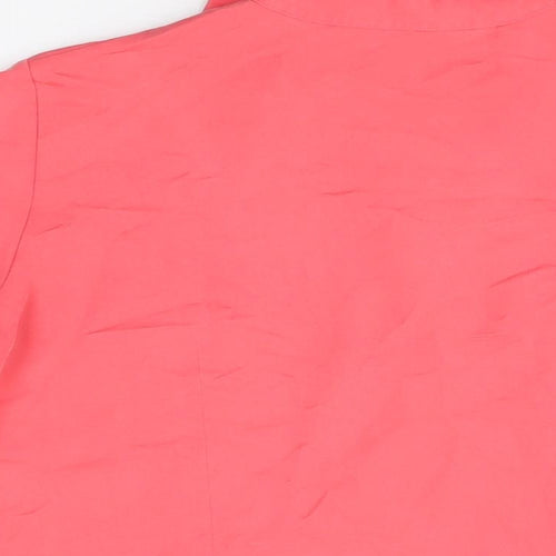 Marks and Spencer Womens Pink Viscose Basic Button-Up Size 18 Collared