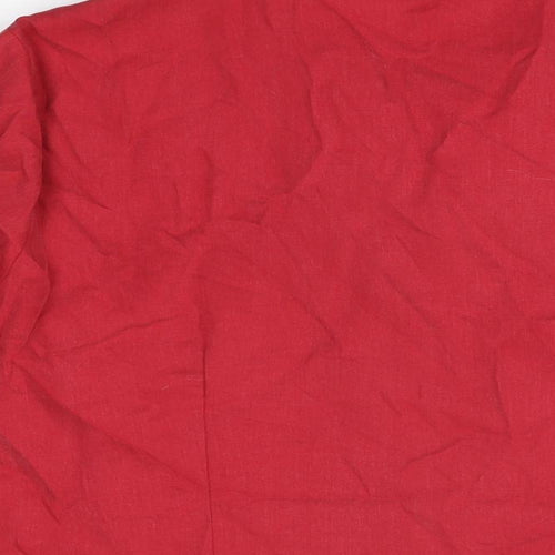 Marks and Spencer Womens Red Lyocell Basic Button-Up Size 18 Collared