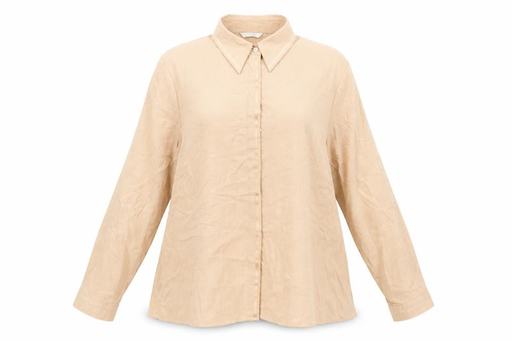 Marks & Spencer Womens Orange Viscose Basic Button-Up Size 20 Collared