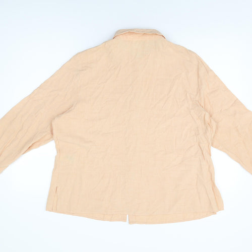 Marks and Spencer Womens Orange Viscose Basic Button-Up Size 20 Collared