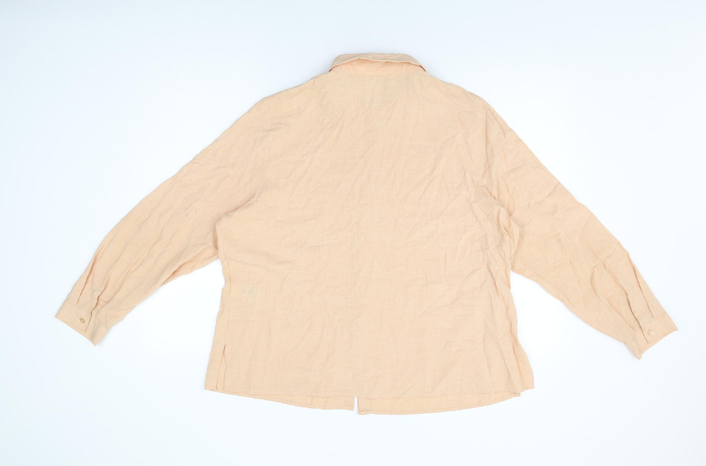 Marks and Spencer Womens Orange Viscose Basic Button-Up Size 20 Collared