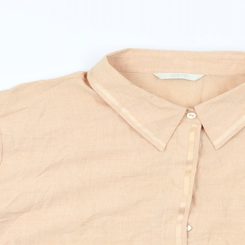 Marks and Spencer Womens Orange Viscose Basic Button-Up Size 20 Collared