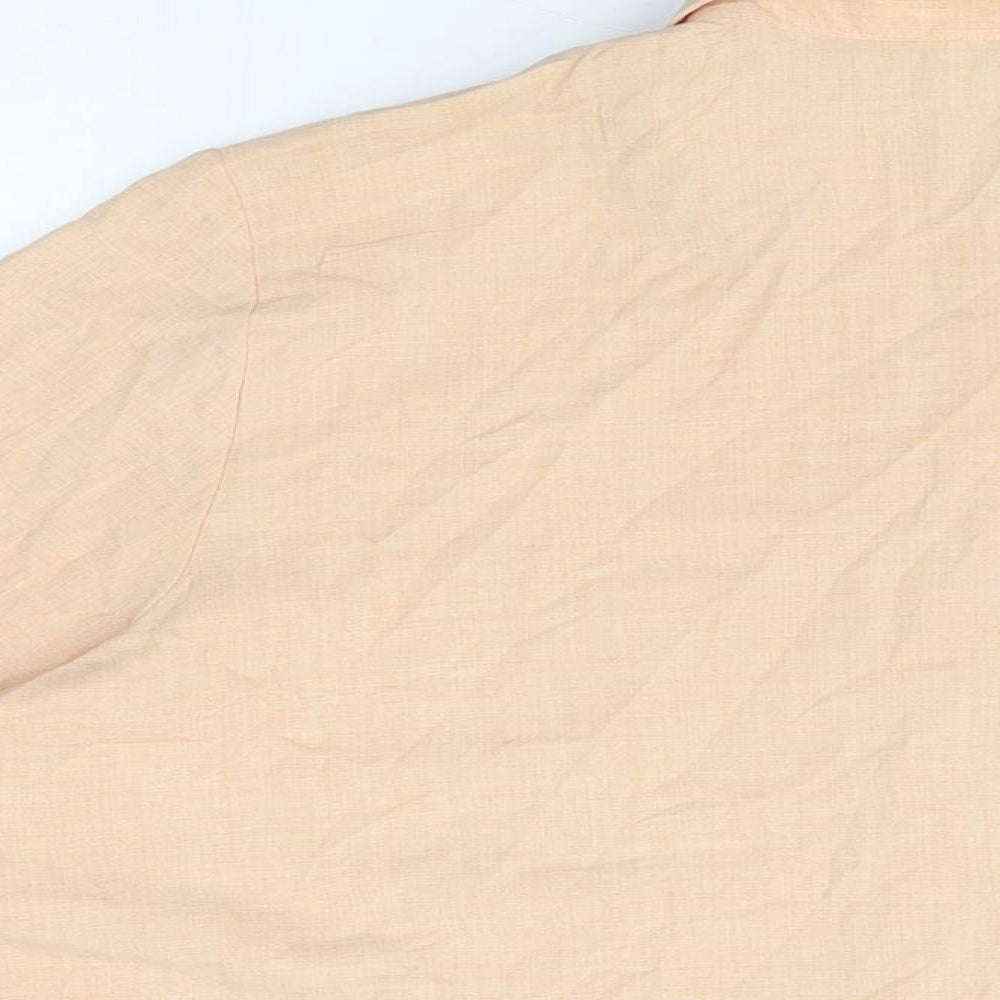 Marks and Spencer Womens Orange Viscose Basic Button-Up Size 20 Collared