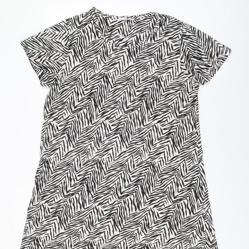 Marks and Spencer Womens White Geometric Cotton Top Dress Size 18