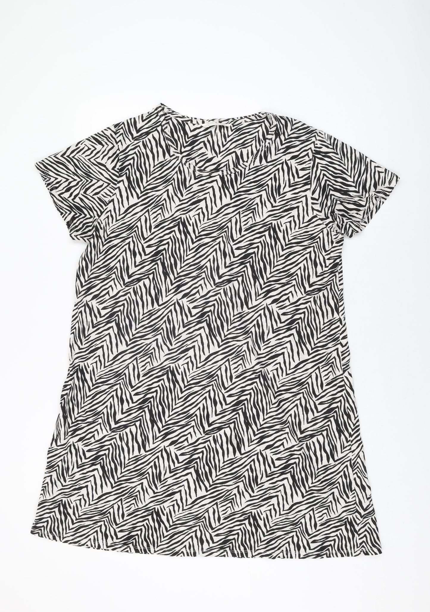 Marks and Spencer Womens White Geometric Cotton Top Dress Size 18