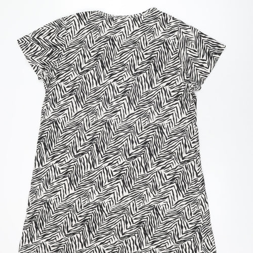 Marks and Spencer Womens White Geometric Cotton Top Dress Size 18