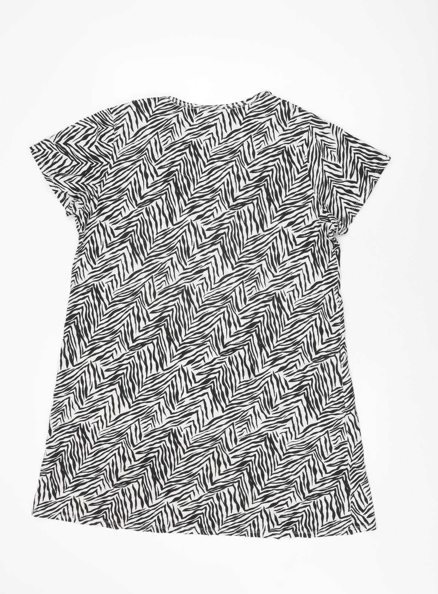 Marks and Spencer Womens White Geometric Cotton Top Dress Size 18