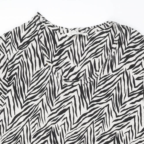 Marks and Spencer Womens White Geometric Cotton Top Dress Size 18