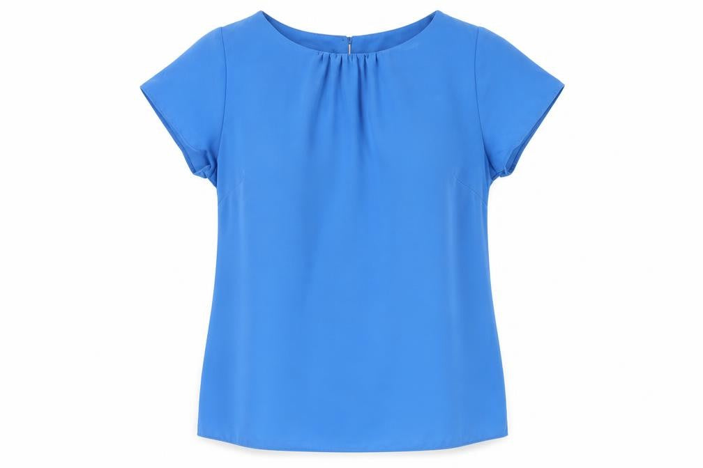 Wallis Womens Blue Polyester Basic Blouse Size 10 Round Neck