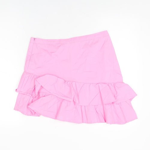 Trevi Womens Pink Cotton Mini Skirt Size 12 Zip
