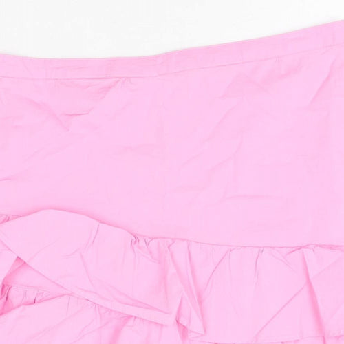 Trevi Womens Pink Cotton Mini Skirt Size 12 Zip