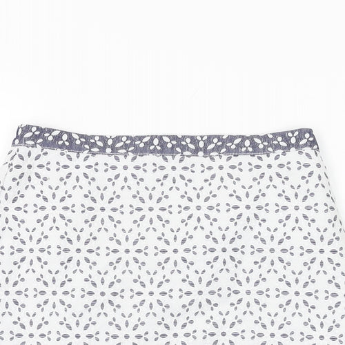 Topshop Womens White Floral Polyester Mini Skirt Size 8 Zip