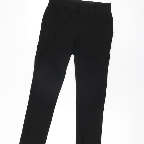 Marks and Spencer Girls Black Polyester Dress Pants Trousers Size 10-11 Years L25 in Regular Zip
