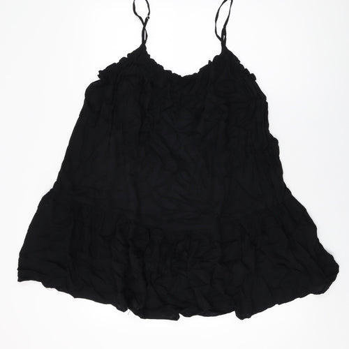 H&M Womens Black Viscose Basic T-Shirt Size M Round Neck