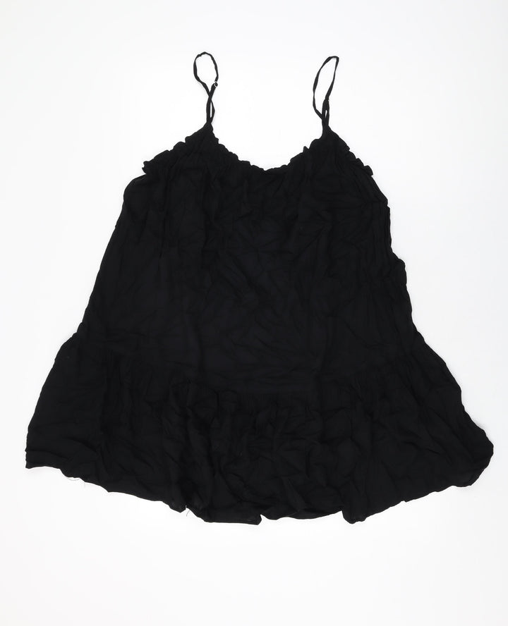 H&M Womens Black Viscose Basic T-Shirt Size M Round Neck