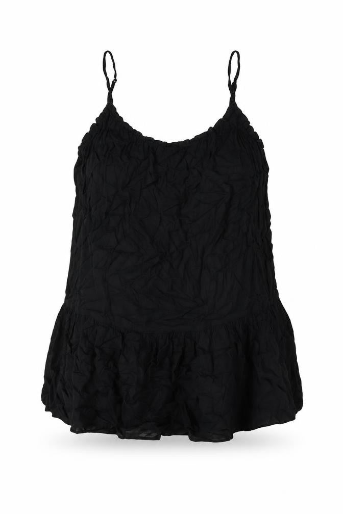 Front view of H&M women’s black viscose basic t-shirt, size M, round neck
