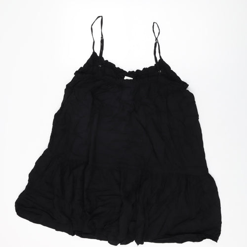 H&M Womens Black Viscose Basic T-Shirt Size M Round Neck