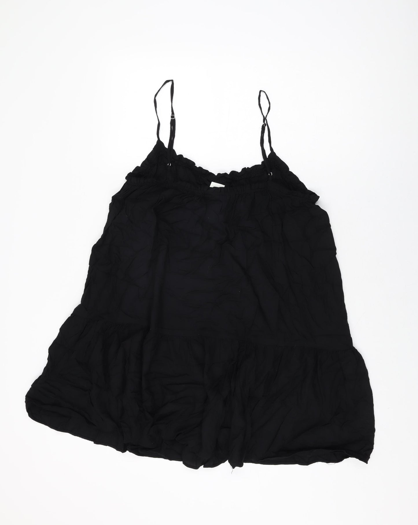H&M Womens Black Viscose Basic T-Shirt Size M Round Neck